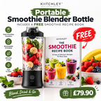 KIITCHLEY™ Portable Smoothie Blender Bottle — Blend, drink & go — with a FREE Smoothie Recipe Book