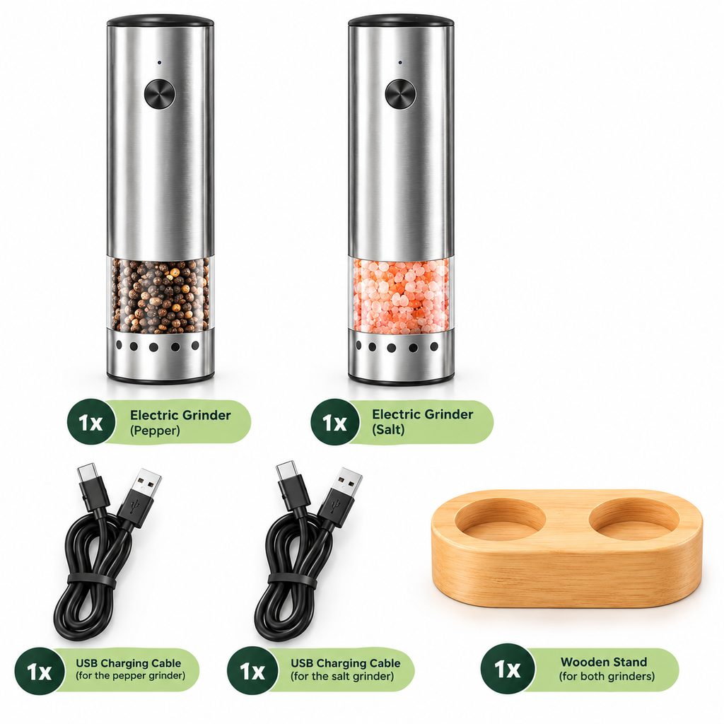 The Salt & Pepper Set. Electric Salt & Pepper Grinders