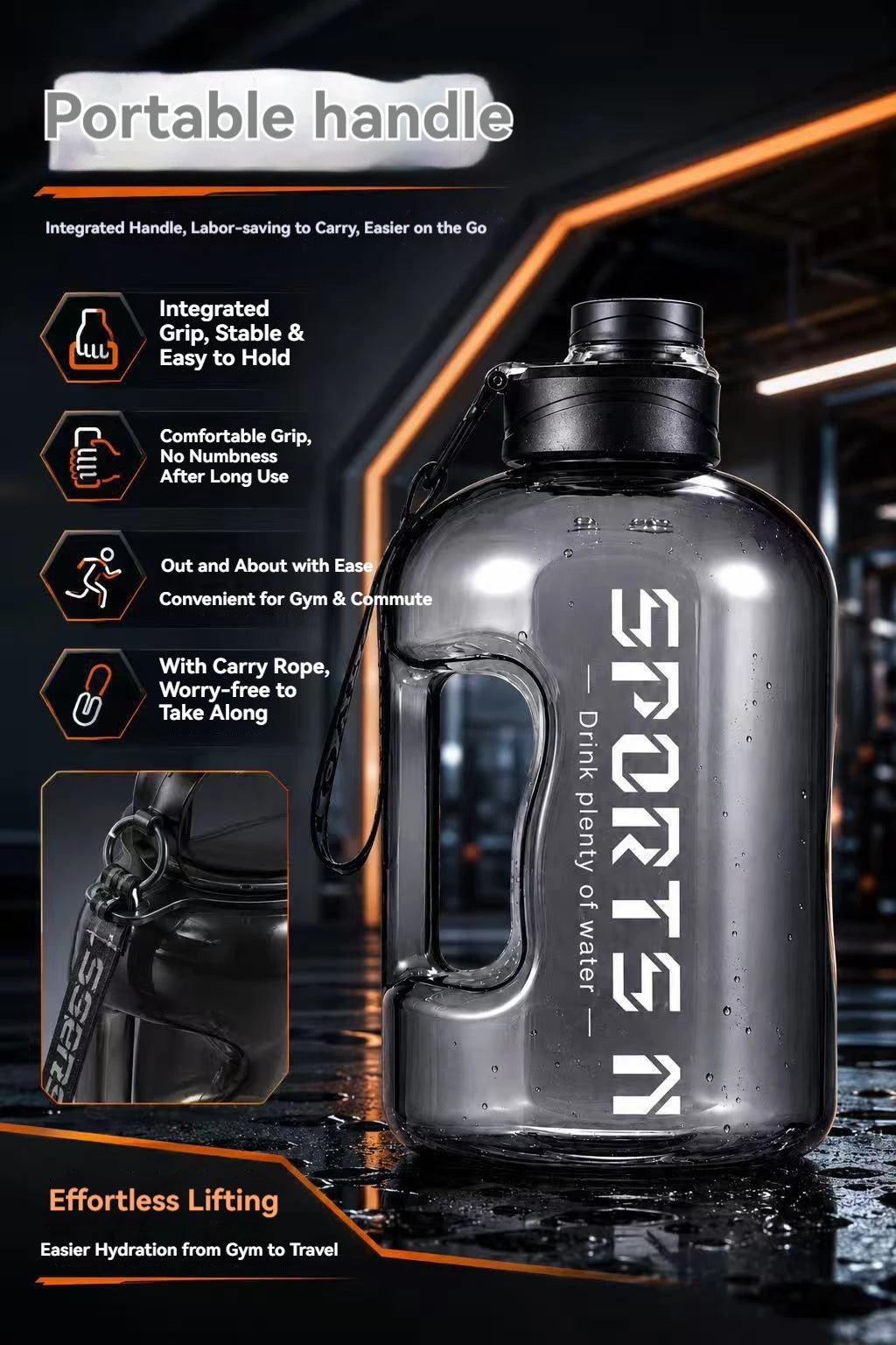 KIITCHLEY™ MegaSip Sports Bottle  Stay hydrated. Go further