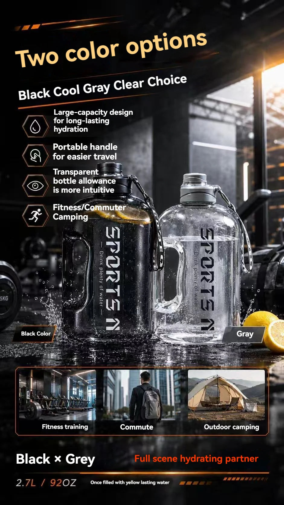 KIITCHLEY™ MegaSip Sports Bottle  Stay hydrated. Go further