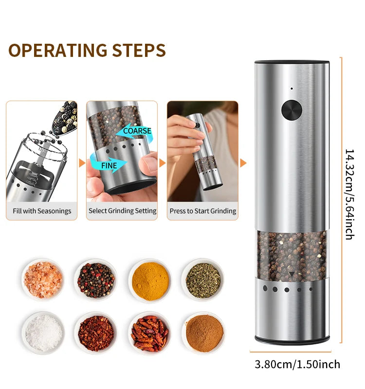 The Salt & Pepper Set. Electric Salt & Pepper Grinders